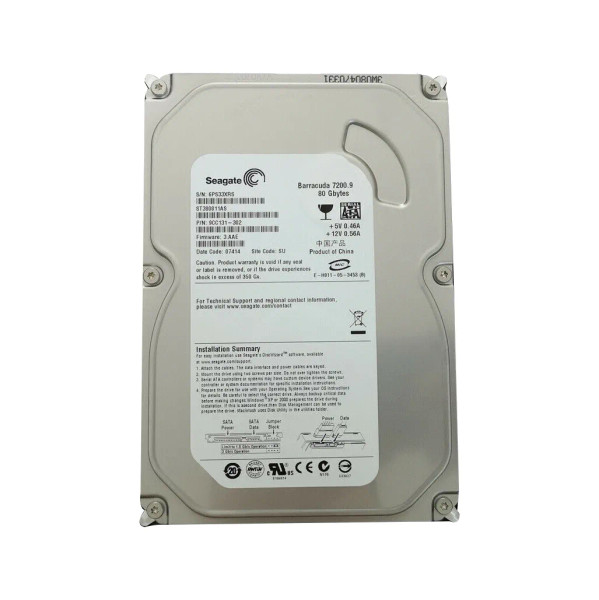 ST380811AS - Seagate BarraCuda 80GB 7200RPM SATA 3Gb/s 8MB Cache 3.5-inch Hard Drive