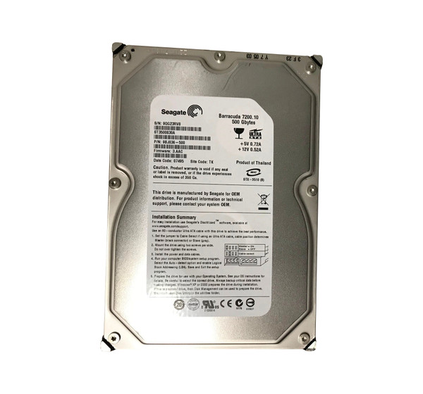 ST3500830A - Seagate BarraCuda 7200.1 Series 500GB 7200RPM IDE Ultra ATA/100 ATA-6 8MB Cache CE 3.5-Inch Hard Drive