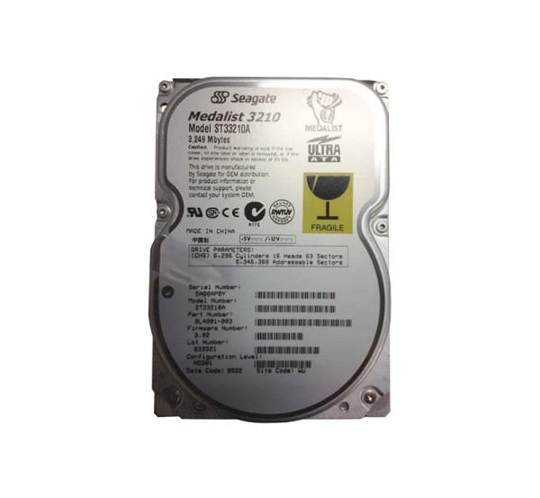 ST33210A - Seagate Medalist 3210 Series 3.2GB 5400RPM IDE Ultra ATA/33 ATA-4 256KB Cache CE 3.5-Inch Hard Drive