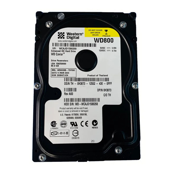 WD800BB - Western Digital Caviar 80GB 7200RPM EIDE 2MB Cache 3.5-Inch Hard Drive