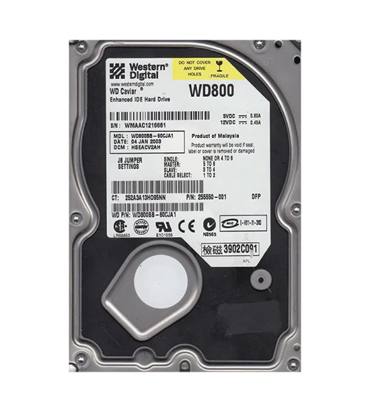 WD800BB-60CJA1 - Western Digital Caviar 80GB 7200RPM EIDE 2MB Cache 3.5-Inch Hard Drive