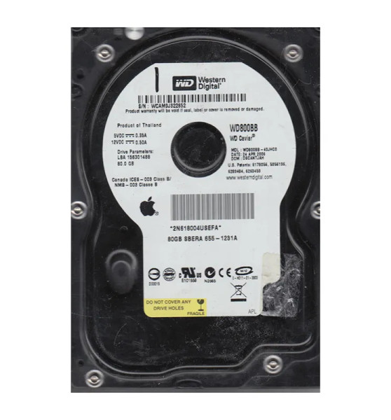 WD800BB-40JHC0 - Western Digital Caviar 80GB 7200RPM EIDE 2MB Cache 3.5-Inch Hard Drive