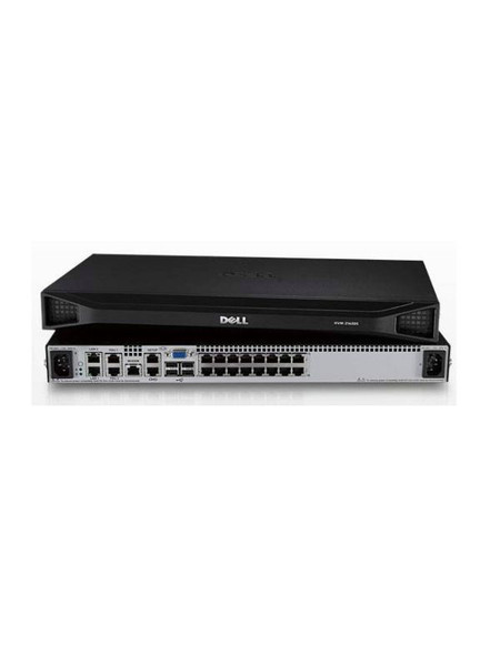 093W49 - Dell 16-Port RJ-45 2-Port GE 4-Port USB 2.0 2-Port PDU VGA Remote KVM Console Switch 2162DS