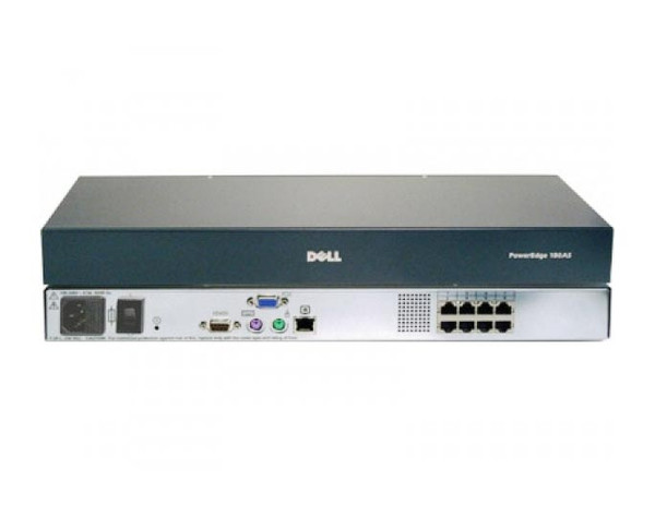0PY252 - Dell PowerEdge 180AS 8 x Ports RJ-45 + 1 x Port VGA 15-Pin + 1 x Port BD-9 KVM Console Switch