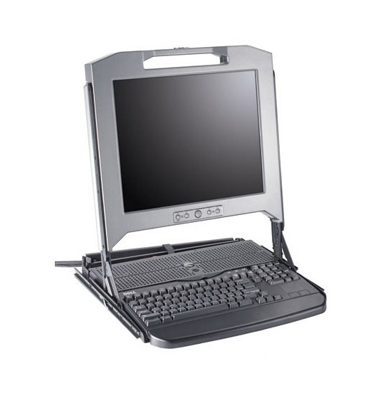 FY452 - Dell 1U KMM 17-inch LCD Rackmount Monitor Server Rack Console with Touchpad and Keyboard