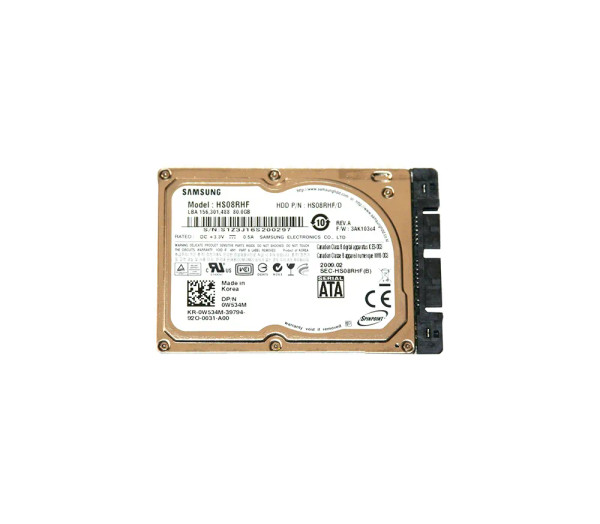 W534M - Dell 80GB SATA 1.8-Inch Hard Drive 5400RPM 16MB Cache 1.5Gb/s Internal Storage