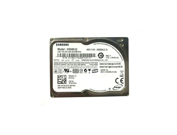 TW726 - Dell 80GB 5400RPM ZIF 1.8-Inch Hard Drive for Latitude Notebook