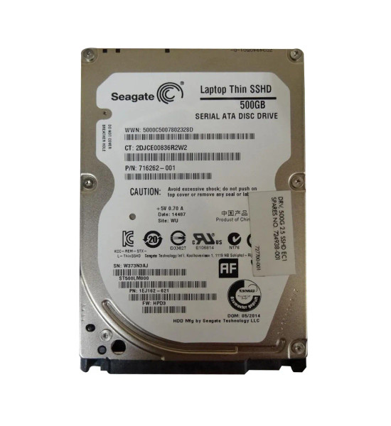 724938-001 - HP 500GB 5400RPM Multi-Level Cell SATA 6Gb/s 8GB NAND 2.5-inch Hybrid Hard Drive
