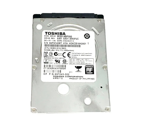 697243-002 - HP 500GB 5400RPM SATA 6Gb/s 32MB Cache 2.5-inch Hard Drive