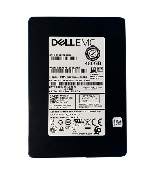 002M3C - Dell 480GB Triple-Level Cell SATA 6Gb/s Mixed Use 2.5-Inch Solid State Drive