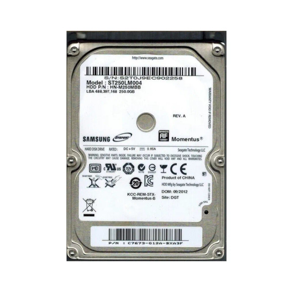 ST250LM004 - Seagate Momentus 250GB 5400RPM SATA 3Gb/s 8MB Cache 2.5-Inch Hard Drive