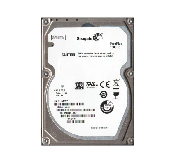 ST1500LM003 - Seagate Freeplay 1.5TB 5400RPM SATA 3Gb/s 16MB Cache 2.5-inch Hard Drive