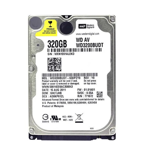 WD3200BUDT - Western Digital AV 320GB 5400RPM SATA 3Gb/s 32MB Cache RoHS 2.5-Inch Hard Drive