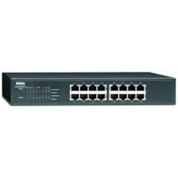 K4586 - Dell PowerConnect 2216 16 x Ports 10/100Base-T Layer 2 Unmanaged 1U Rack-mountable Fast Ethernet network Switch