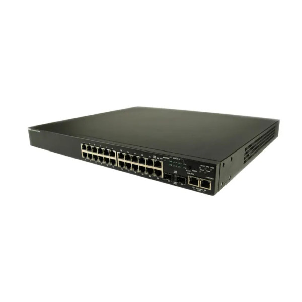 G636F - Dell PowerConnect 3524P 24 x Ports PoE 10/100Base-T + 2 x Shared SFP Ports Managed Rack-mountable Stackable Fast Ethernet Network Switch
