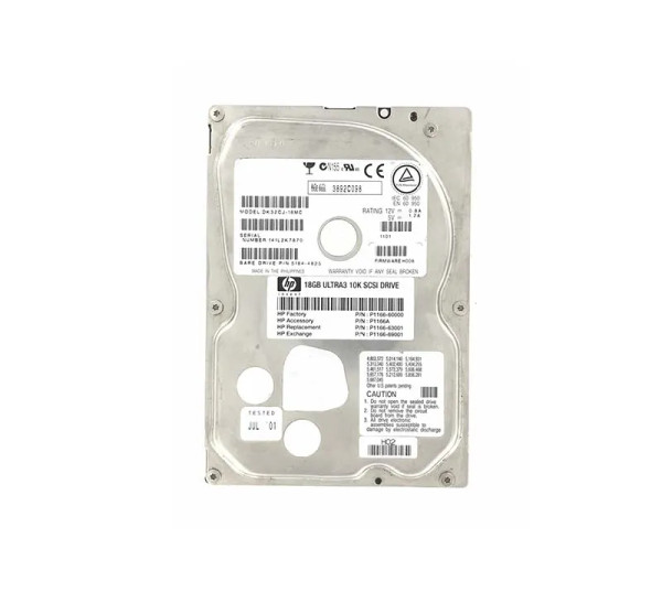 P1166-60000 - HP 18.2GB 10000RPM Ultra-160 SCSI Hot-Pluggable LVD 80-Pin 3.5-Inch Hard Drive with Tray