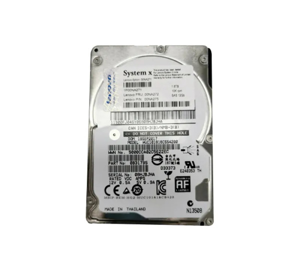 00NA272 - Lenovo 1TB 10000RPM SAS 12.0 Gbps 2.5 128MB Cache Hot Swap Hard Drive