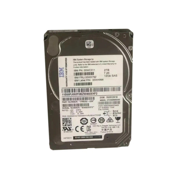 00WC011 - Lenovo 2TB 7200RPM SAS 12Gbps Nearline 2.5-inch Internal Hard Drive