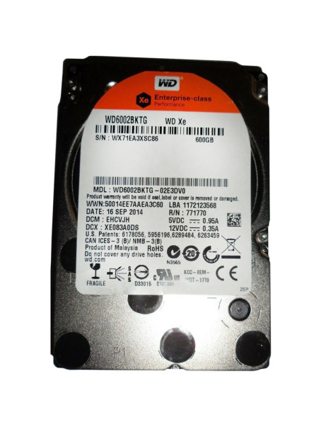 WD6002BKTG - Western Digital XE 600GB 10000RPM SAS 6Gb/s 32MB Cache 2.5-inch Hard Drive