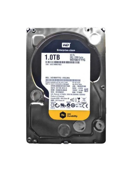 WD1001FYYG-015L3W0 - Western Digital RE 1TB 7200RPM SAS 6Gb/s 32MB Cache RoHS 3.5-Inch Hard Drive