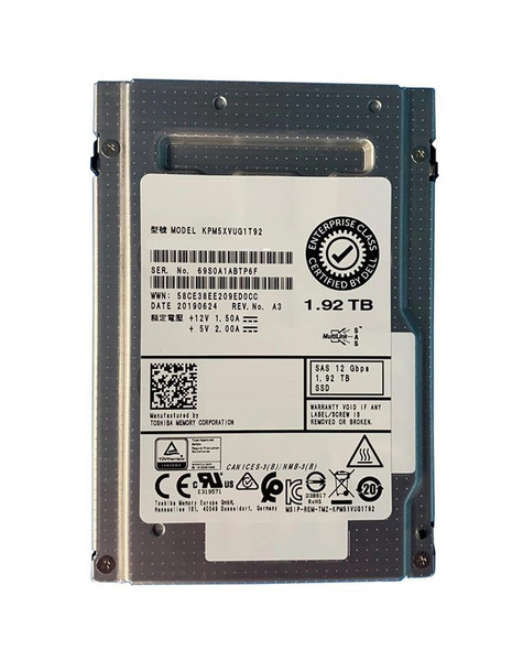 SDFBD85DAB01 - Dell TOSHIBA 1.92TB Pm5-v Mix Use Sas 12gbps 512e 2.5inch Hot Plug Solid State Drive