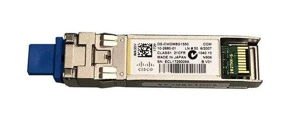DS-CWDM8G1550= - Cisco 8Gb/s 8Gbase-CWDM Single-Mode Fibre 1550nm 40km Duplex LC Connectors SFP+ Transceiver Module