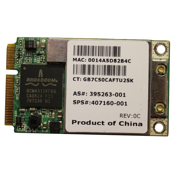 395263-001 - HP Mini PCI-Express 54G WiFi 802.11a/b/g/n High-Speed Wireless LAN Network Interface Card Pavilion Notebook Series