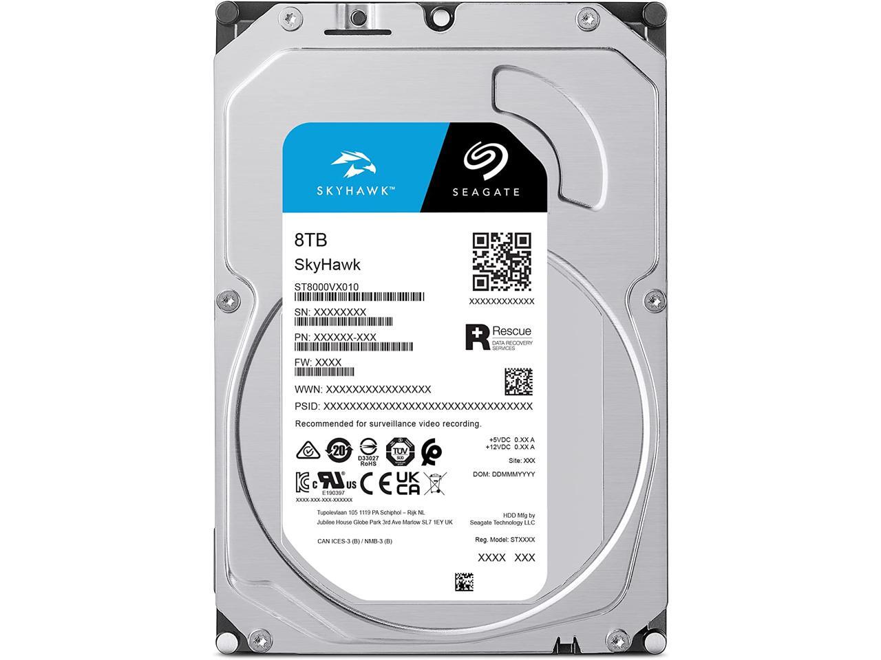 Seagate ST8000VXZ10 8TB SATA 6Gb/s 3.5" 7200rpm 256MB Cache — Seagate SkyHawk 8TB Surveillance 7200rpm 256MB SATA 3.5"