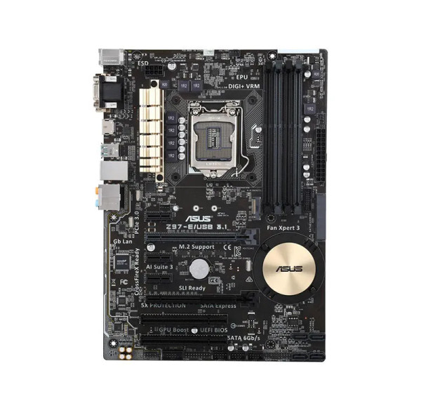 Z97-E/USB3.1 - Asus LGA1150 Intel Z97 DDR3 Quad CrossFireX Quad SLI SATA3 USB3.1 M.2 SATA Express A GbE ATX System Board Motherboard