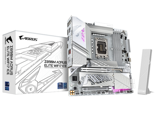 Z890M A ELITE WF7 ICE - GIGABYTE LGA 1851 ATX Motherboard DDR5 3x M.2 Ultra Core Series 2