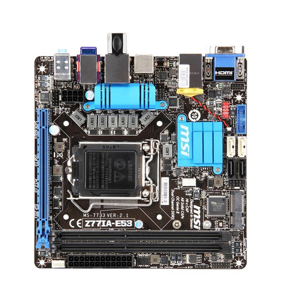 Z77IA-E53-A1 - MSI Z77IA-E53 Socket LGA 1155 Intel Z77 Chipset Core i7 / i5 / i3 / Pentium / Celeron Processors Support DDR3 2x DIMM 2x SATA