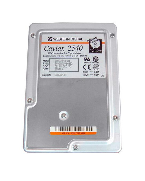 WDAC2540-00F - Western Digital Caviar 540MB 4500RPM ATA/IDE 64KB Cache 3.5-inch Internal Hard Drive