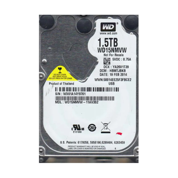 WD15NMVW-11AV3S2 - Western Digital 1.5TB 5400RPM USB 3.0 2.5-Inch Hard Drive