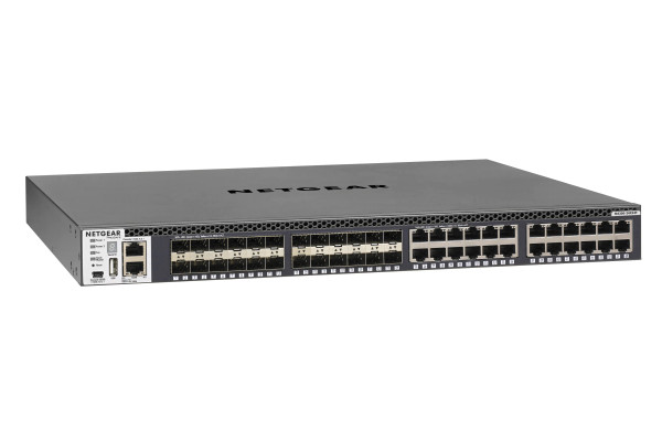 XSM4348S-100NES - Netgear M4300-24X24F Switch, 24-Port 10GBase-T + 24 SFP+ Ports, Layer 3 Managed, Rack-Mount