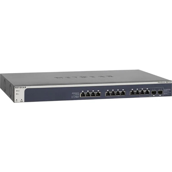 XS712T - Netgear 12 x RJ-45 Ports 10GBase-T + 2 x Combo RJ-45/SFP+ Ports Layer 3 Mananged Gigabit Ethernet Smart Network Switch