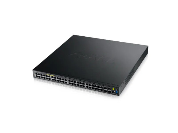XGS3700-48HP - ZyXEL 48 x Ports PoE 10/100/1000Base-T + 4 x SFP+ Ports 10Base-X Layer2 Managed 1U Rack-mountable Gigabit Ethernet Network Switch