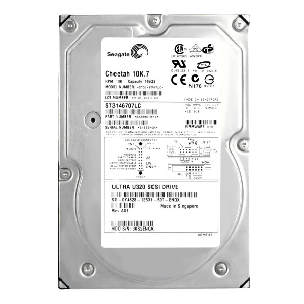 Y4628 - Dell 146GB 10000RPM Ultra320 SCSI Hot-Pluggable 8MB Cache 80-Pin 3.5-Inch Hard Drive