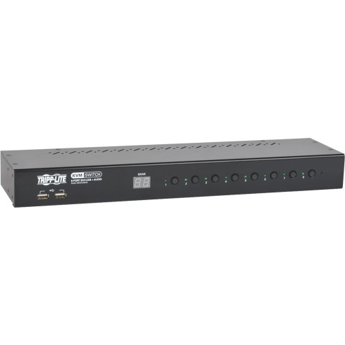 B043-DUA8-SL - Tripp Lite 8-Port 1U Rackmount DVI / USB KVM Switch with Audio and 2-Port USB Hub