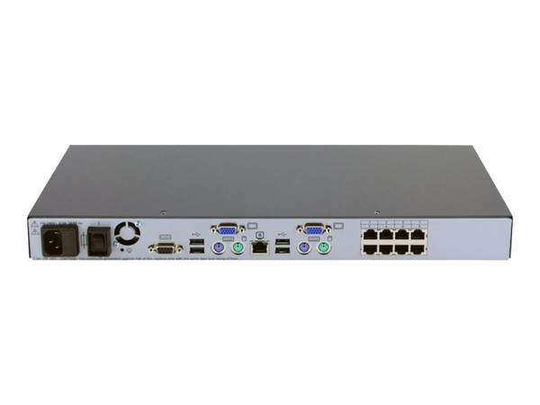 517690-001 - HP 8 x Ports RJ-45 1U Rack-mountable IP KVM Server Console Switch