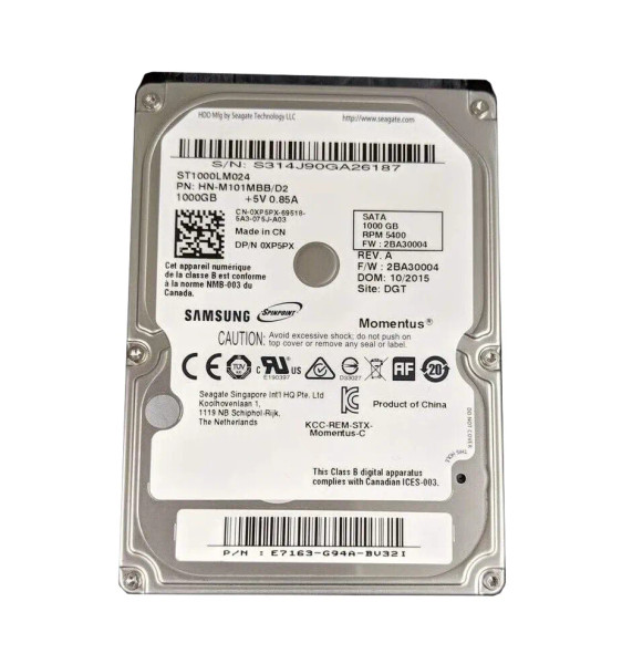XP5PX - Dell 1TB 5400RPM SATA 3Gb/s 8MB Cache 2.5-Inch Hard Drive for Latitude Notebook