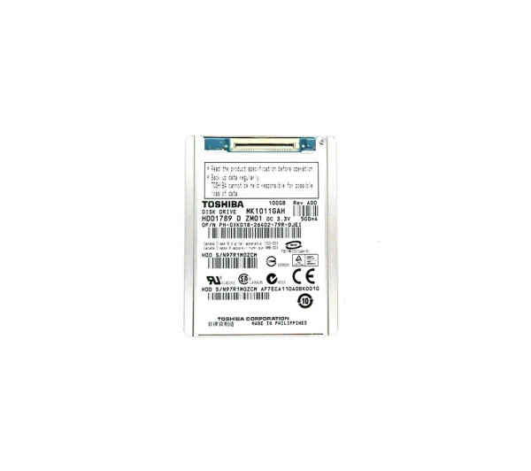XK018 - Dell 100GB IDE Ultra ATA/100 ATA-6 Hard Drive 4200RPM 8MB Cache 1.8-Inch
