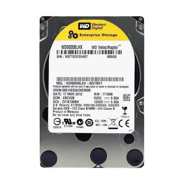 WD6000BLHX-60V7BV1 - WESTERN DIGITAL 600GB 10000RPM SATA 6Gb/s 32MB Cache 2.5-Inch Hard Drive RoHS Compliant
