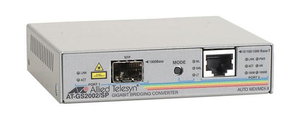 AT-GS2002/SP - Allied Telesis 1Gbps 10/100/1000Base-T Gigabit Ethernet RJ-45 Connector Media Converter