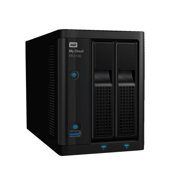 WDBBCL0000NBK - Western Digital My Cloud Pro Series PR2100 2-bays 0TB HDD 2-bay Gigabit Ethernet RAID 0/1 JBOD NAS Storage System