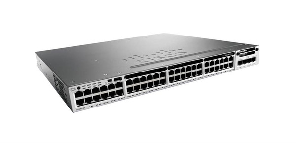 WS-C3850-48T-E-RF - Cisco Catalyst 3850 Series 3850-48T 48 x RJ-45 Ports 1000Base-T Layer3 Managed 1U Rack-mountable Gigabit Ethernet Network Switch