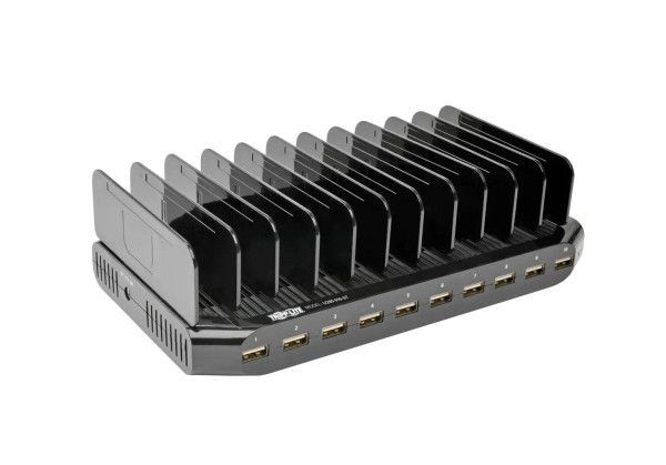 U280-010 - Tripp Lite 96-Watts 12V 8A 10-Ports USB Charging Station with Adjustable for Smartphone/Tablet