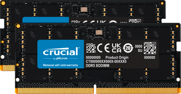 CT2K32G56C46S5 - Crucial 64GB Kit (2x32GB) DDR5-5600 CL46 SO-DIMM memory