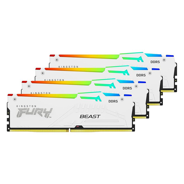 KF556C40BWAK4-64 - Kingston 64GB 5600MT/s DDR5 CL40 DIMM Kit of 4 Fury Beast White RGB 64 GB