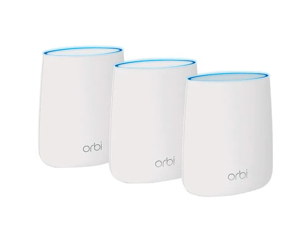 RBK23-100NAS - Netgear Orbi Whole Home RBK23 3 x Ports 1000Base-T LAN + 1 x Port RJ-45 WAN 2.2Gb/s IEEE 802.11a/n/ac 5GHz 3-Pack Router + Satellite