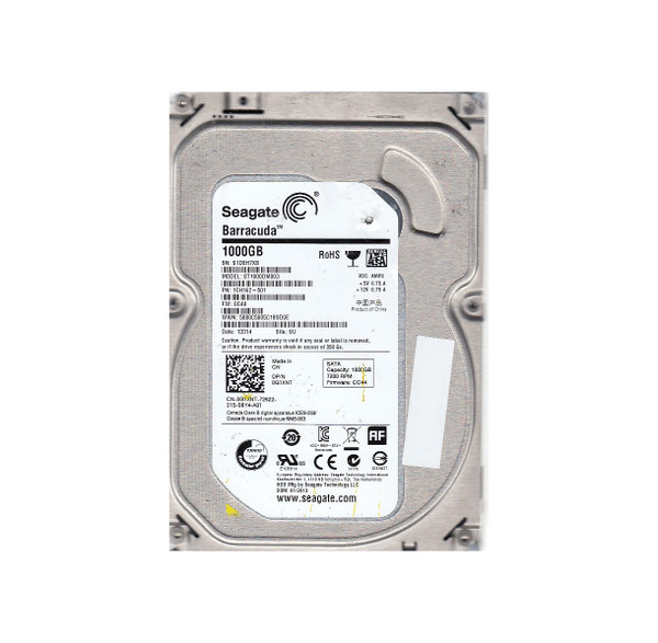 1CH162-501 - Seagate BarraCuda 1TB 7200RPM SATA 6Gb/s 64MB Cache LFF 3.5-Inch Hard Drive